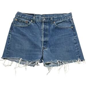 Vintage 501XX Denim Cutt Off Shorts - Distressed Streetwear - size 35